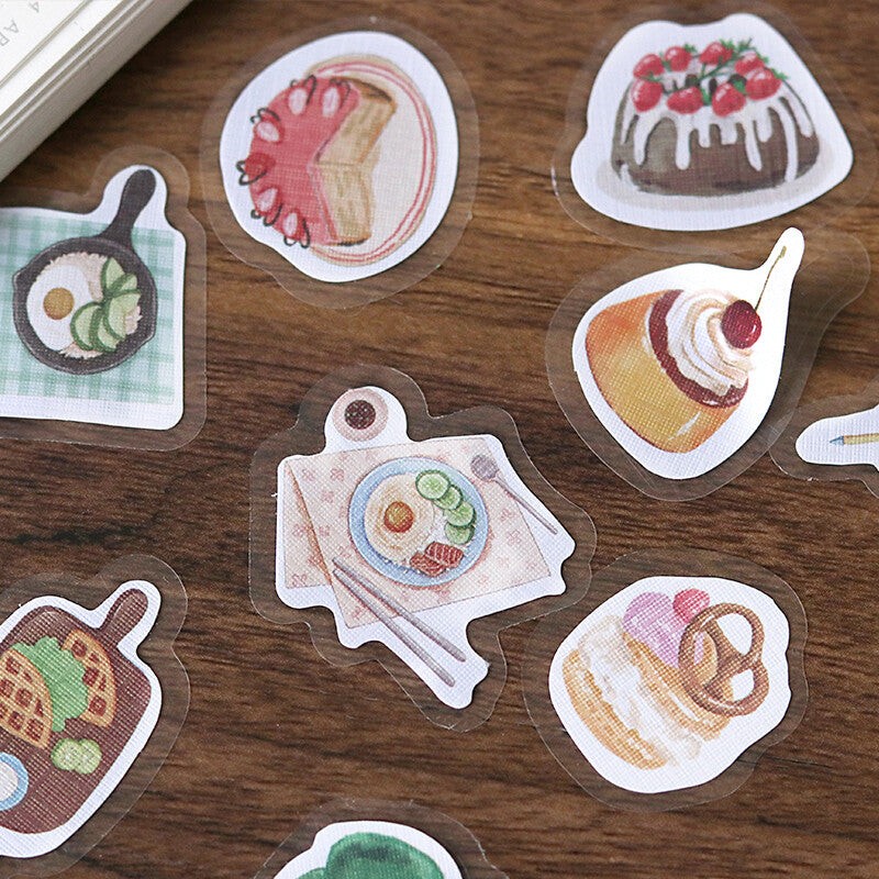 BGM - Linen paper Stickers, Little Shop series, Brunch Cafe, close