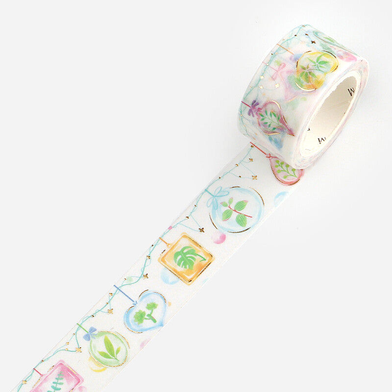 BGM - Washi tape, Decoration, Ornaments, Plants, gold foil, loop