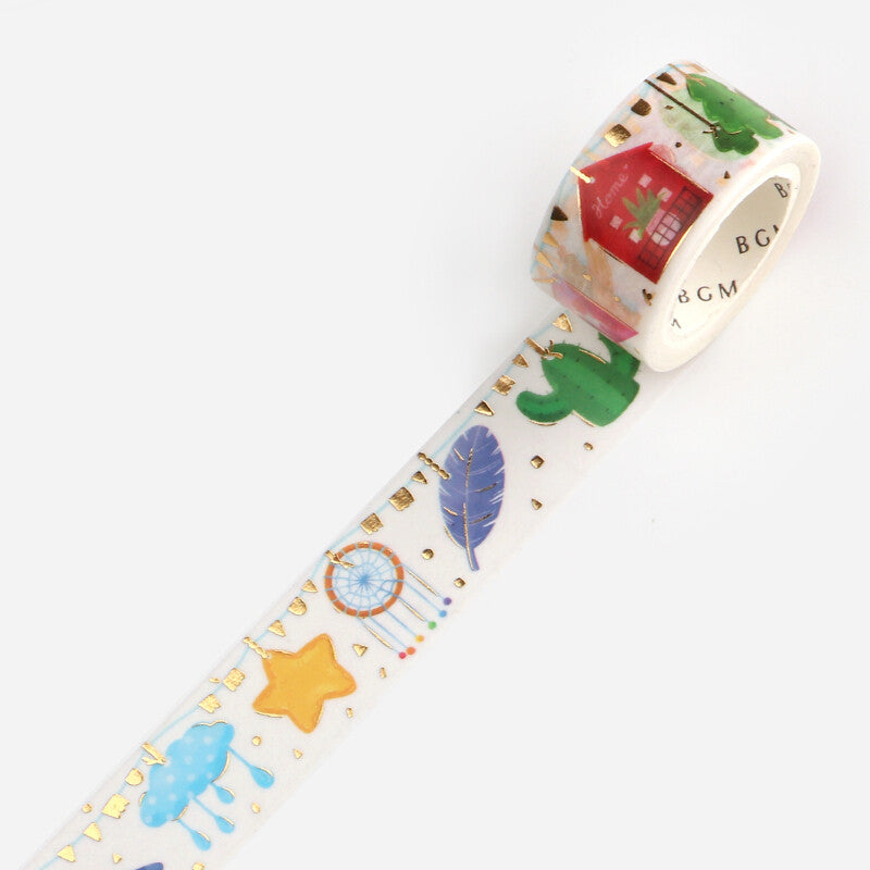 BGM - Washi tape, Ornaments, Scandinavian goods, gold foil, loop