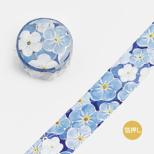 BGM - Washi tape, sea of blue, flower LIFE, silver foil, product