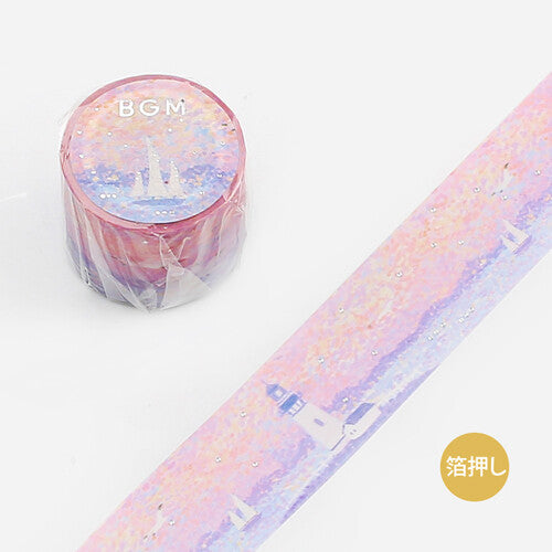 BGM - Washi tape, Special "Dot Drawing" Seaside, silver foil, product