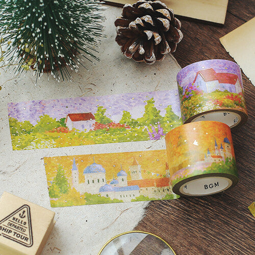 BGM - Washi tape, Special "Dot Drawing" Garden, gold foil, designs