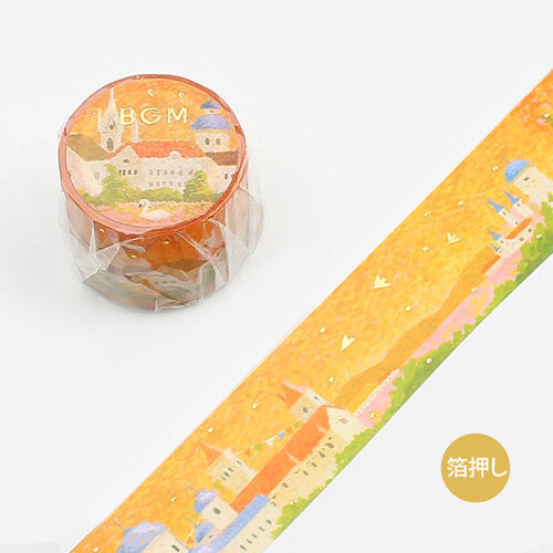 BGM - Washi tape, Special "Dot Drawing" Evening scene, gold foil, product