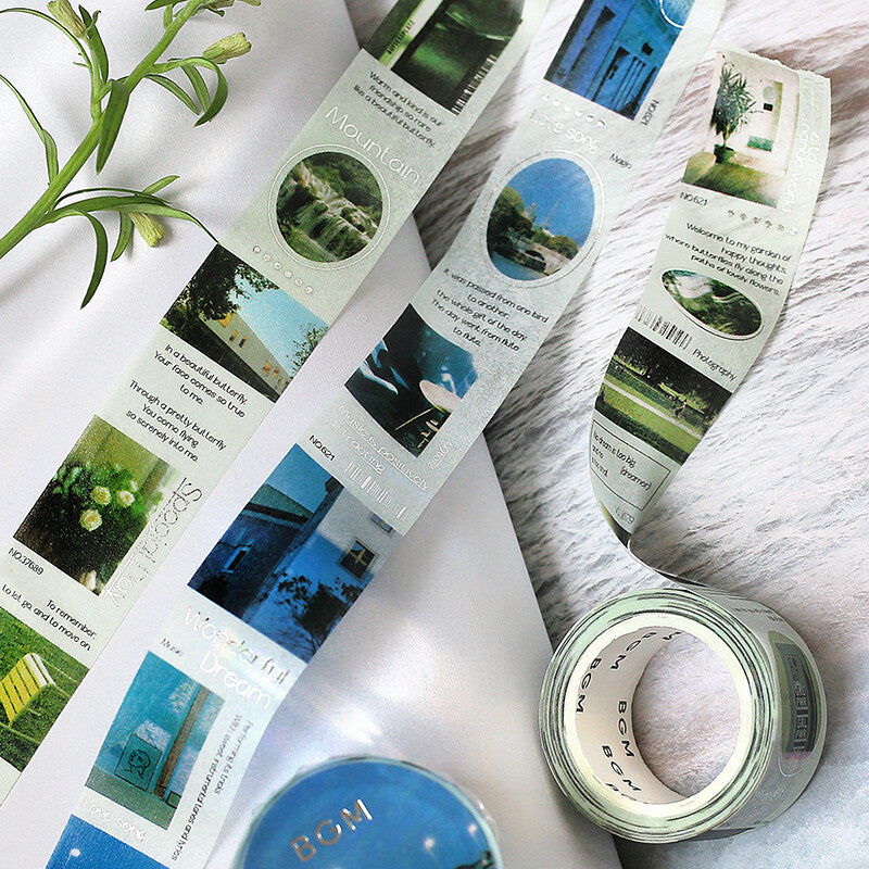 BGM - Washi tape, Color city scenes, green and blue