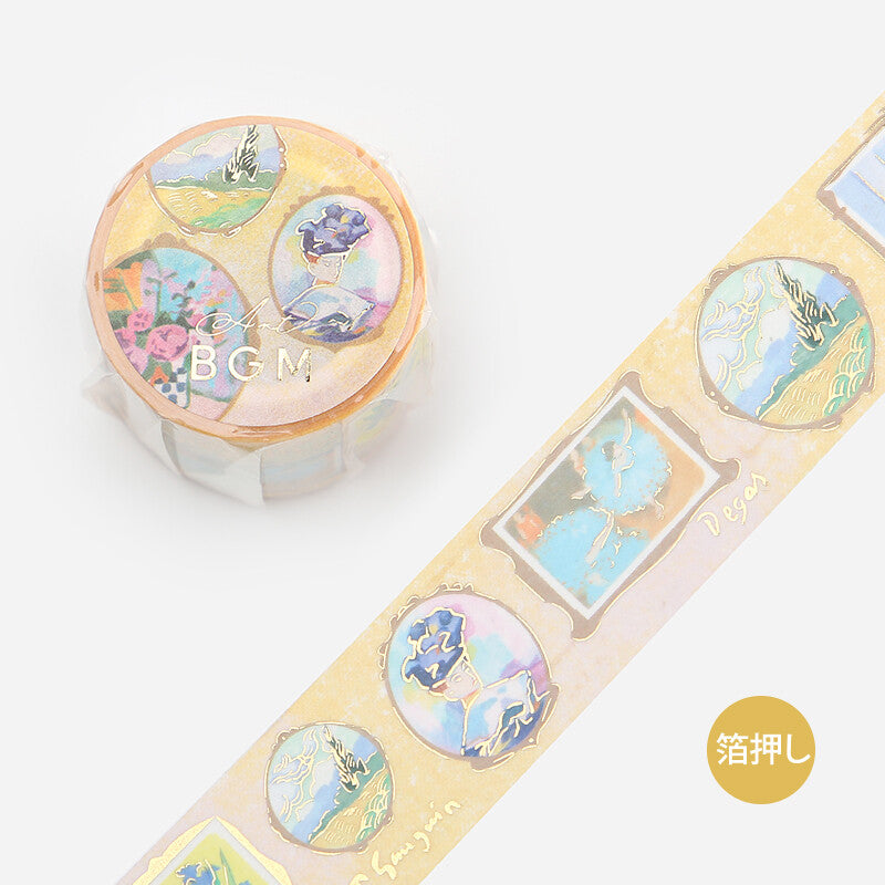 BGM - Washi tape, Art tour, roman, gold foil, product