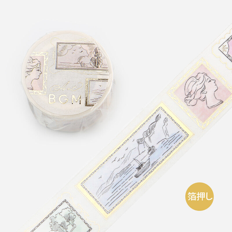 BGM - Washi tape, Art tour, Drawings, gold foil, product