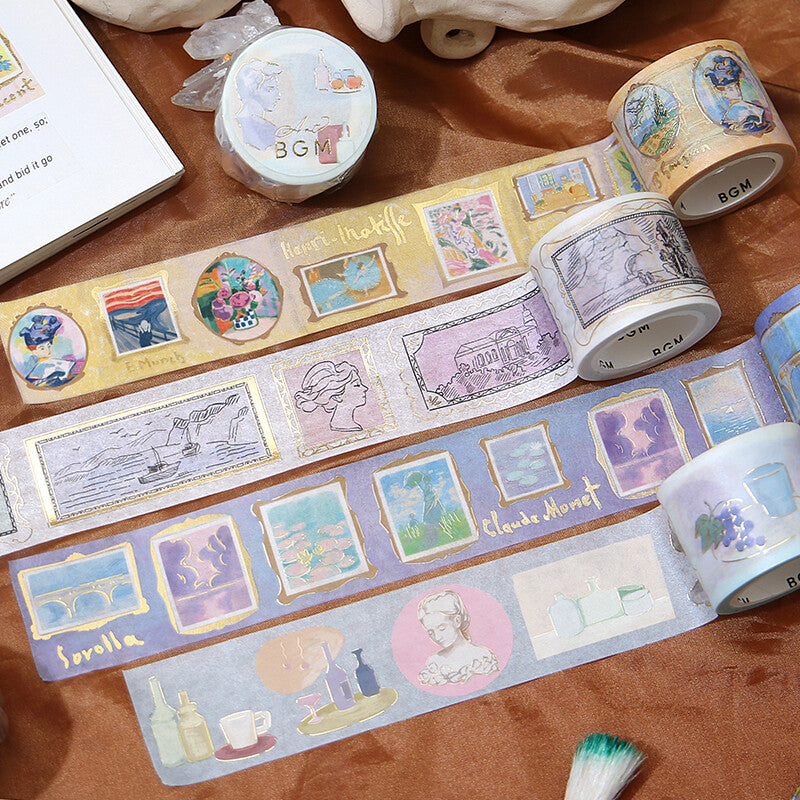 BGM - Washi tape, Art tour, Drawings, gold foil, art series