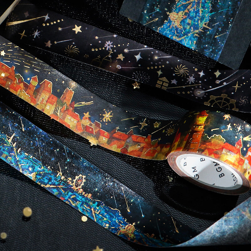 BGM - Washi tape, night of shooting stars, gold foil, series