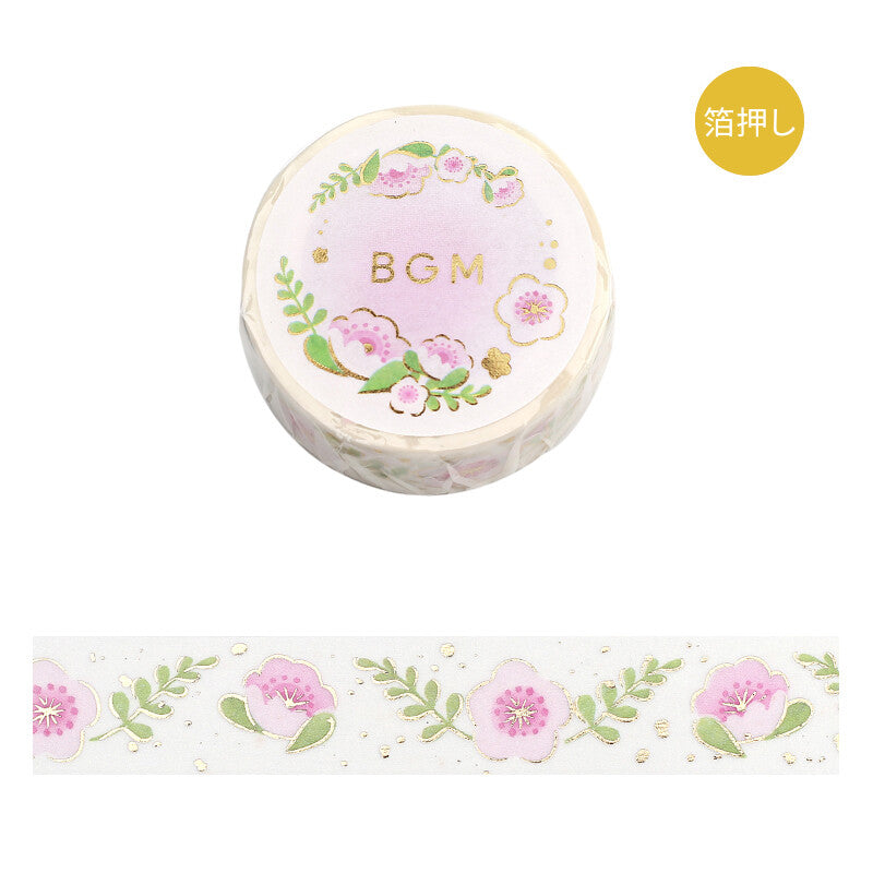 BGM - Washi tape - Lovely flower, gold foil, product