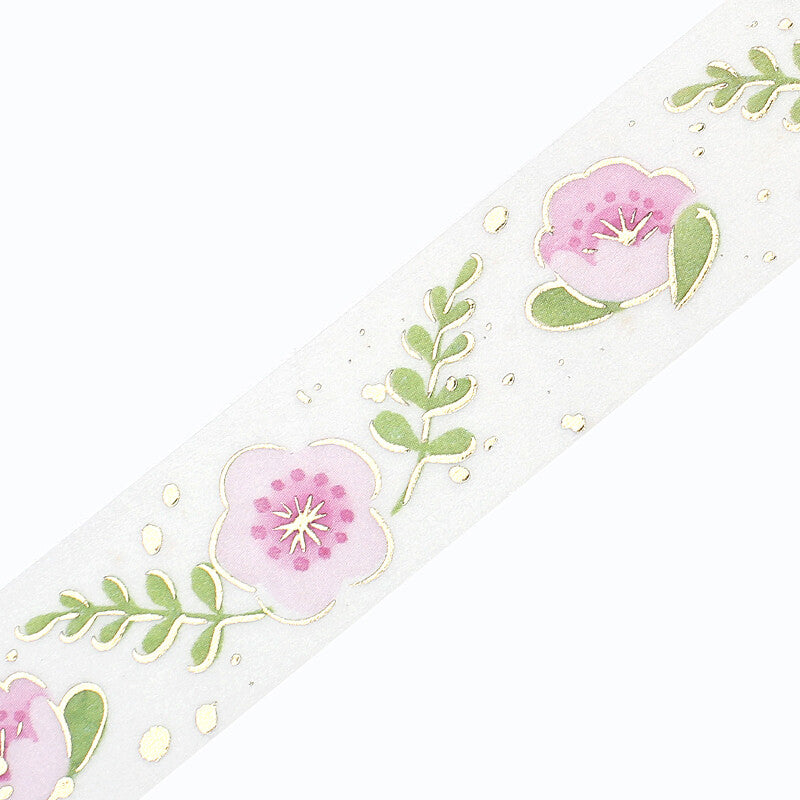 BGM - Washi tape - Lovely flower, gold foil, loop