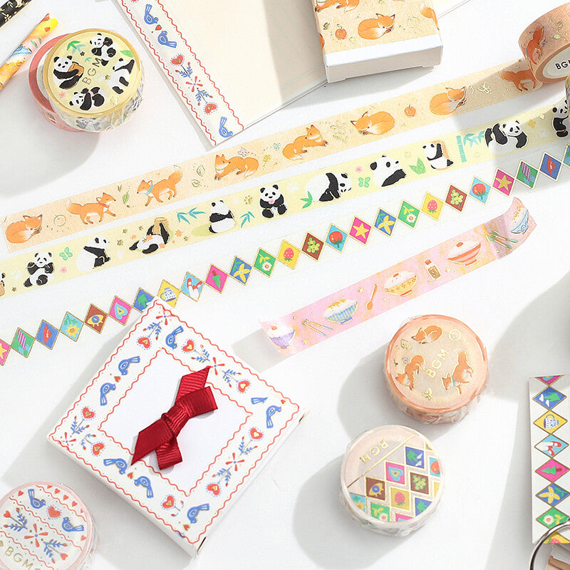 BGM - Washi tape - Lovely flower, gold foil, designs