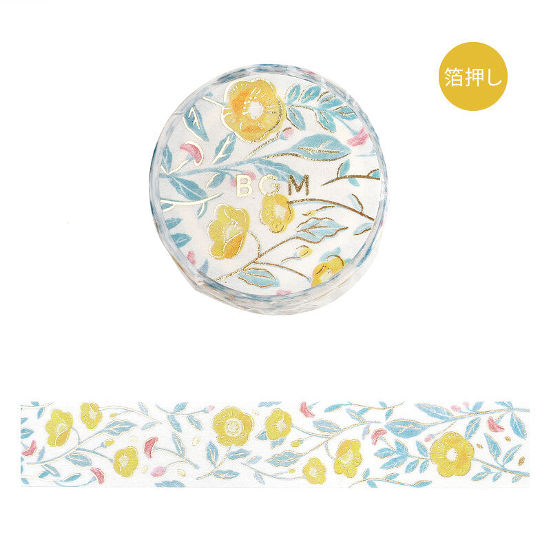 BGM - Washi tape, Yamacha Blossom, gold foil, product