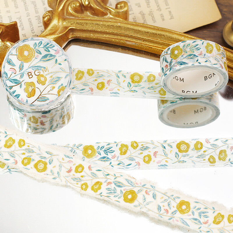 BGM - Washi tape, Yamacha Blossom, gold foil, design