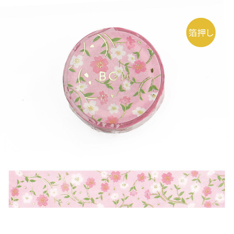 BGM - Washi tape, Sakura, gold foil, product