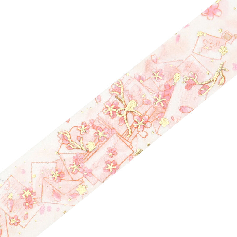 BGM - Washi tape, Cherry blossom, Sakura, limited design, gold foil, loop