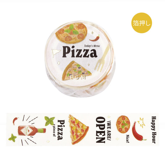 BGM - Washi tape, Today's Menu, Pizza, gold foil, product