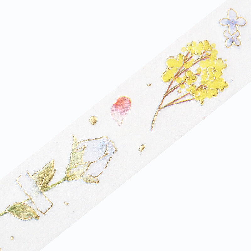 BGM - Washi tape, flower poem, gold foil, design