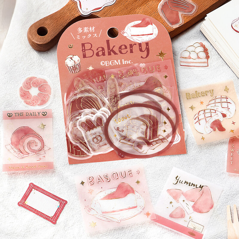 BGM - Stickers, Holiday Store Tour, Bakery, gold foil flakes, packet