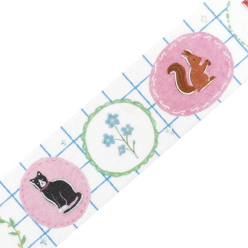 BGM - Washi tape, Swan Brooch, silver iridescent foil, designs