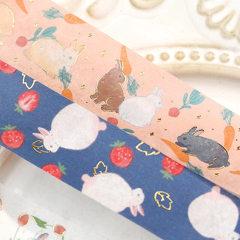 BGM - Washi tape, Rabbit Country, gold foil, series