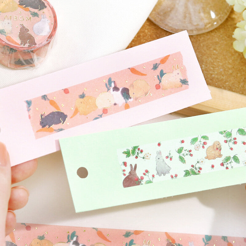 BGM - Washi tape, Rabbit Country, gold foil, decorations