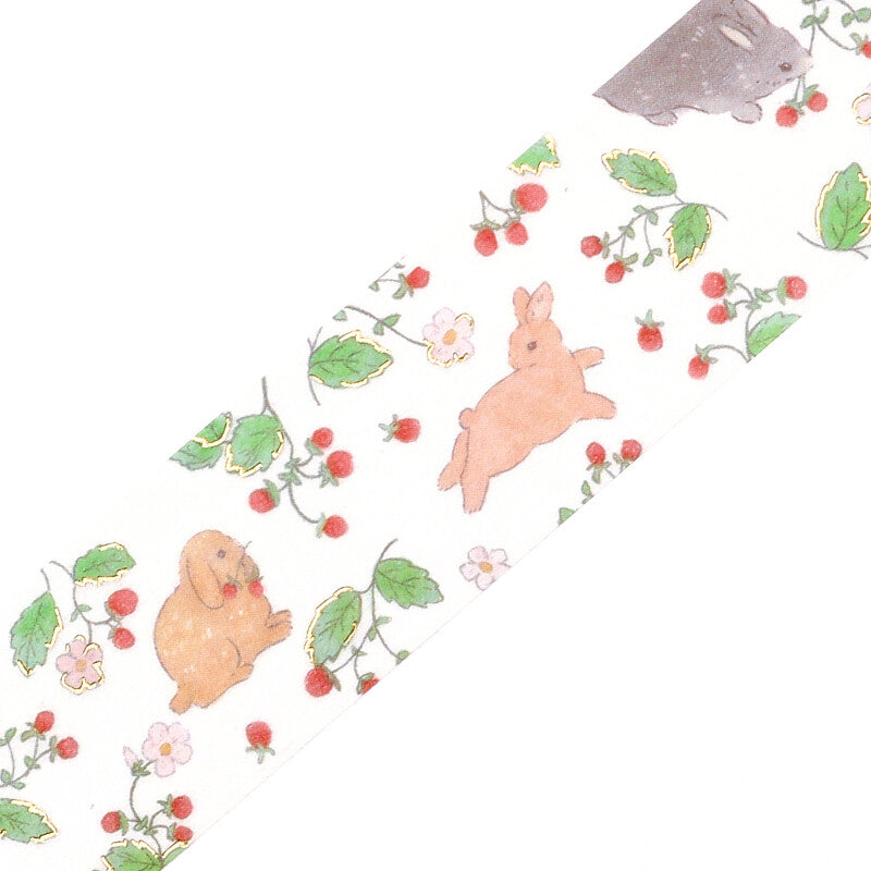 BGM - Washi tape, Rabbit Country Forest, gold foil, design loop