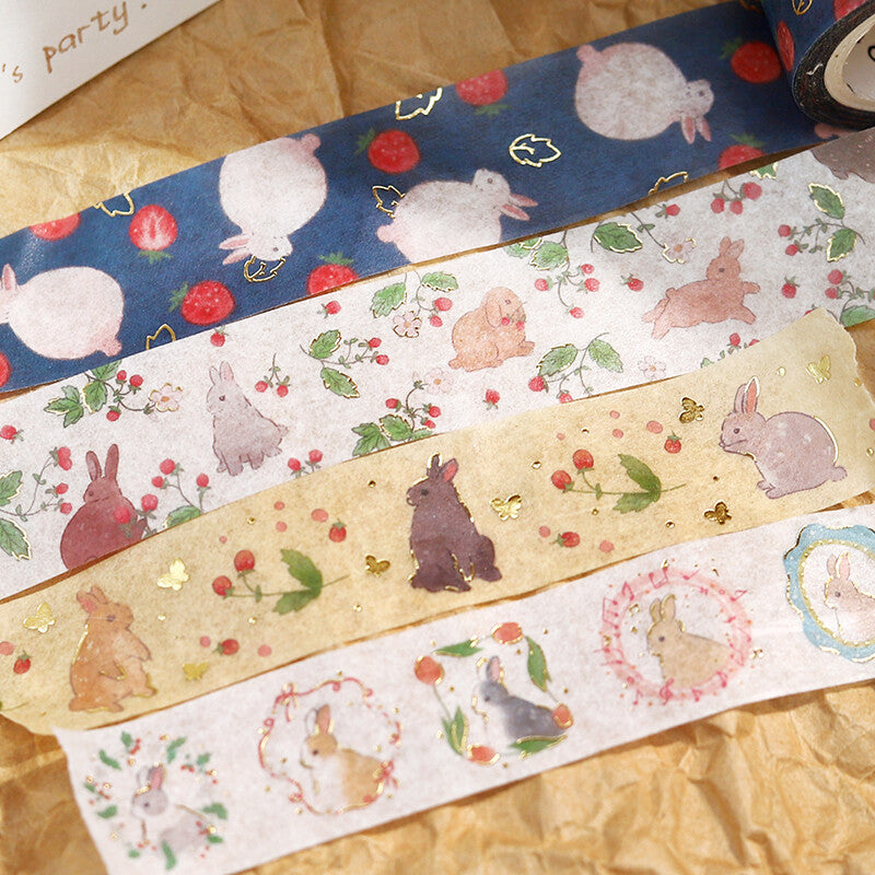 BGM - Washi tape, Rabbit Country Forest, gold foil, series