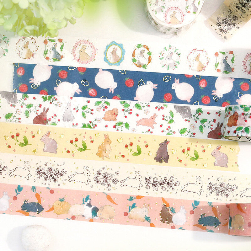 BGM - Washi tape, Rabbit Country Forest, gold foil, all loops