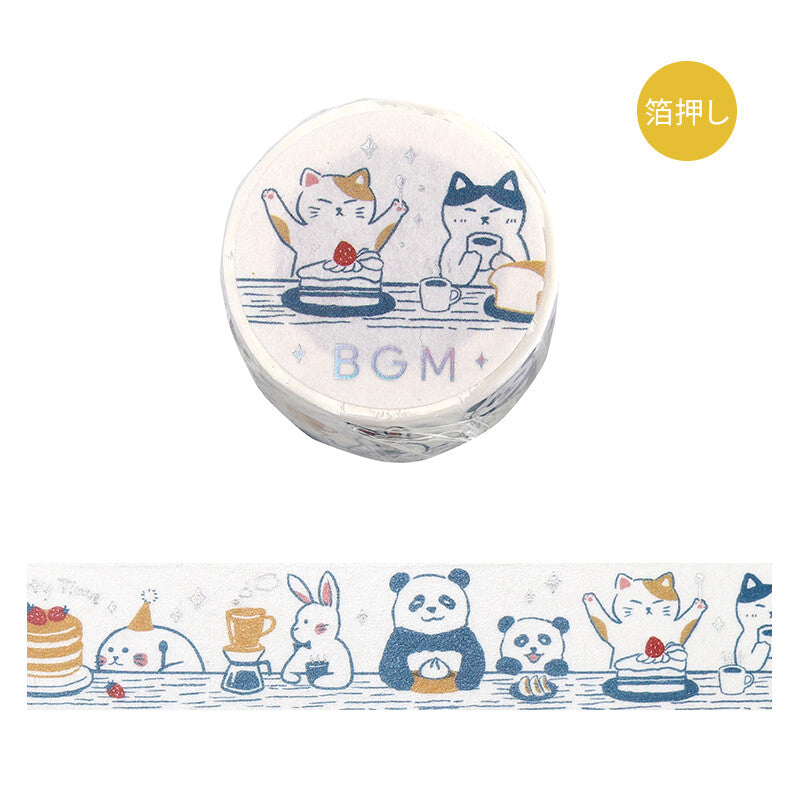 BGM - Washi tape, Dinner party, silver iridescent foil, product