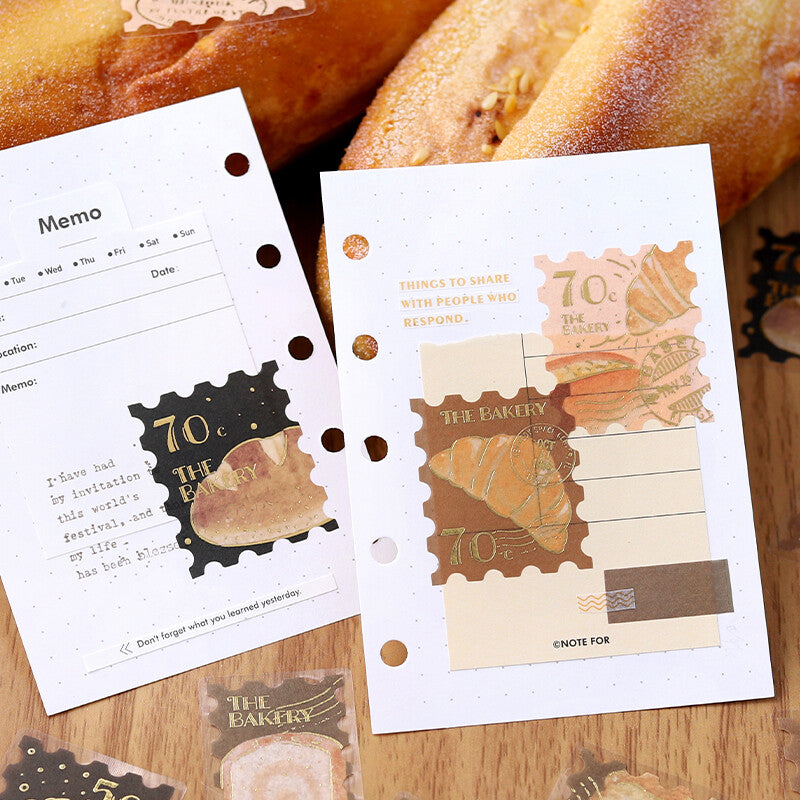 BGM - Post office flake stickers, The Bakery, gold foil, decorations