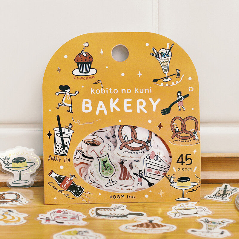 BGM - Sticker flakes, Bakery, gold foil, display