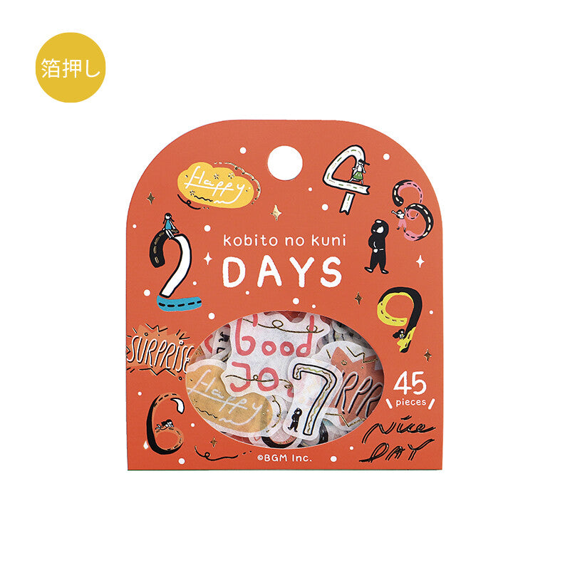 BGM - Sticker flakes, Days, gold foil, product