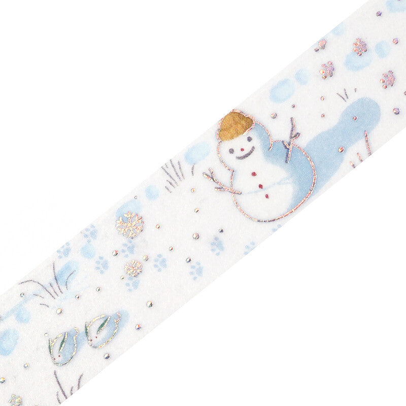 BGM - washi tape, snow play, limited edition, silver foil, loop