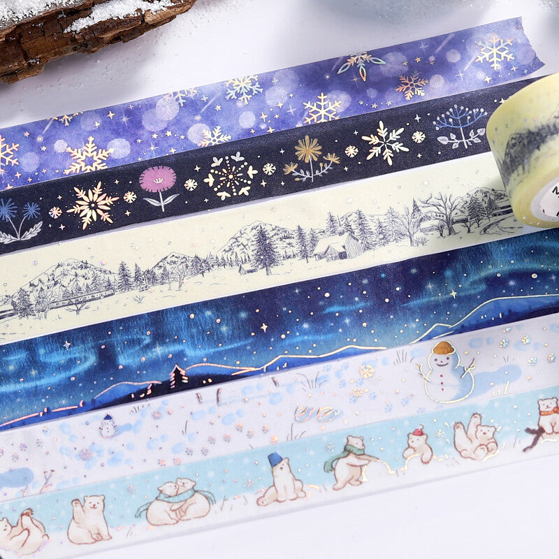 BGM - washi tape, snow play, limited edition, silver foil, series