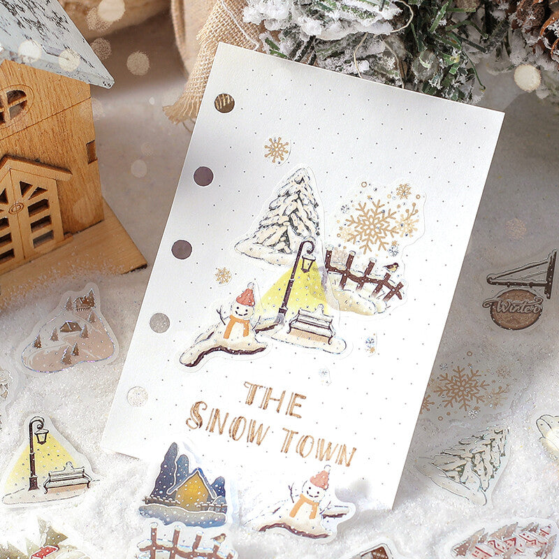 BGM - Sticker flakes, The Snow Town, limited edition, silver foil, decoration