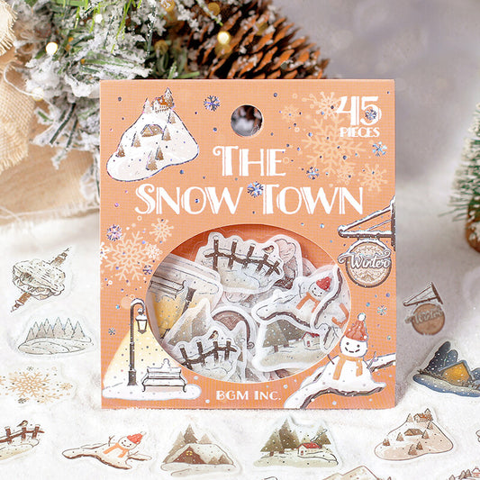 BGM - Sticker flakes, The Snow Town, limited edition, silver foil, front