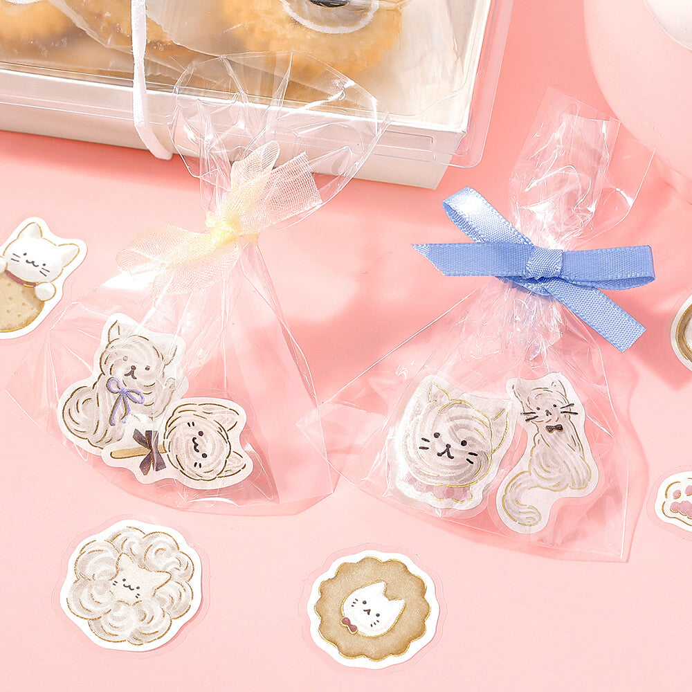 BGM - Sticker flakes, Meringue cat, gold foil, decorations