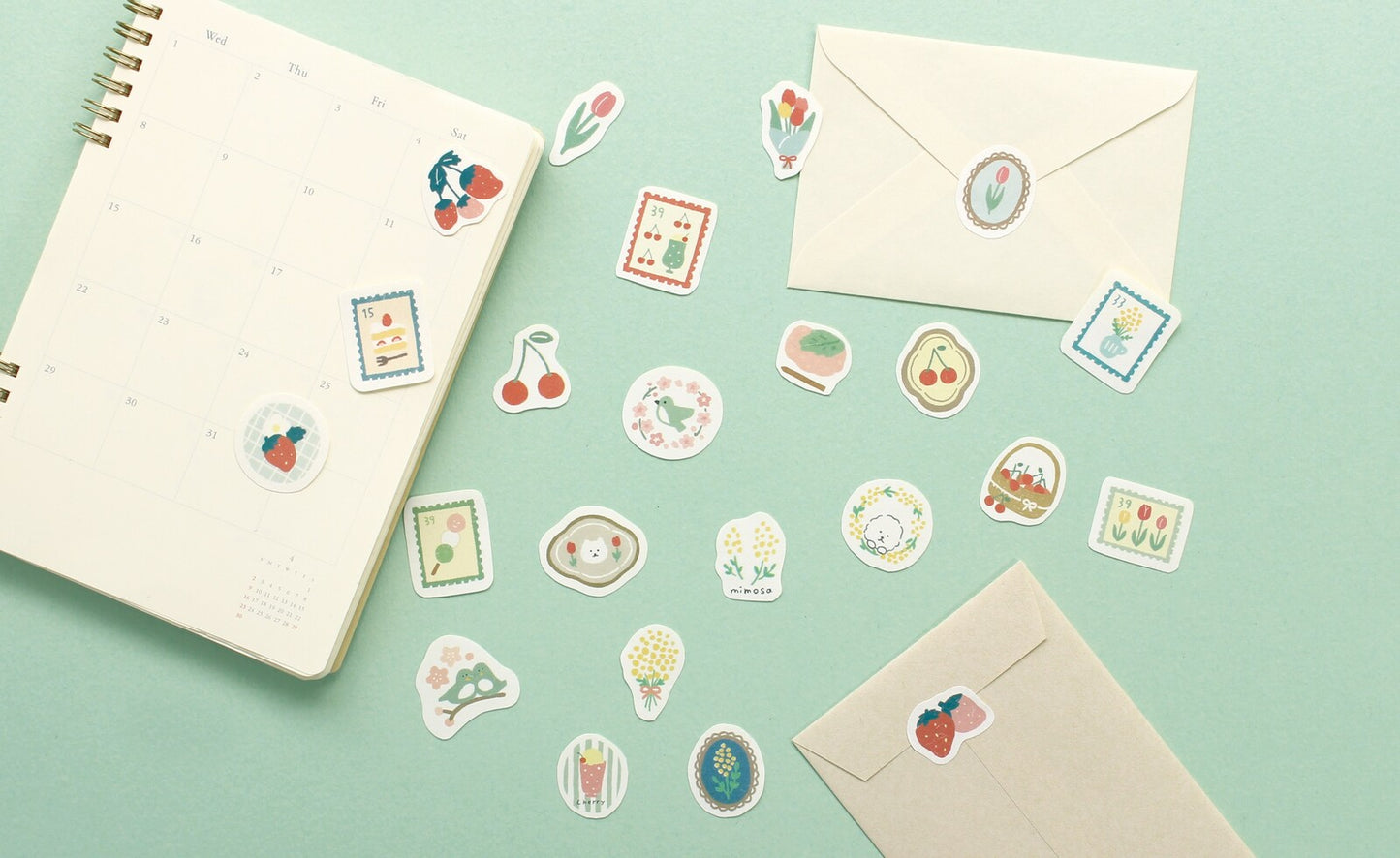 Furukawa Shiko - Tulips Washi Flake Stickers, designs