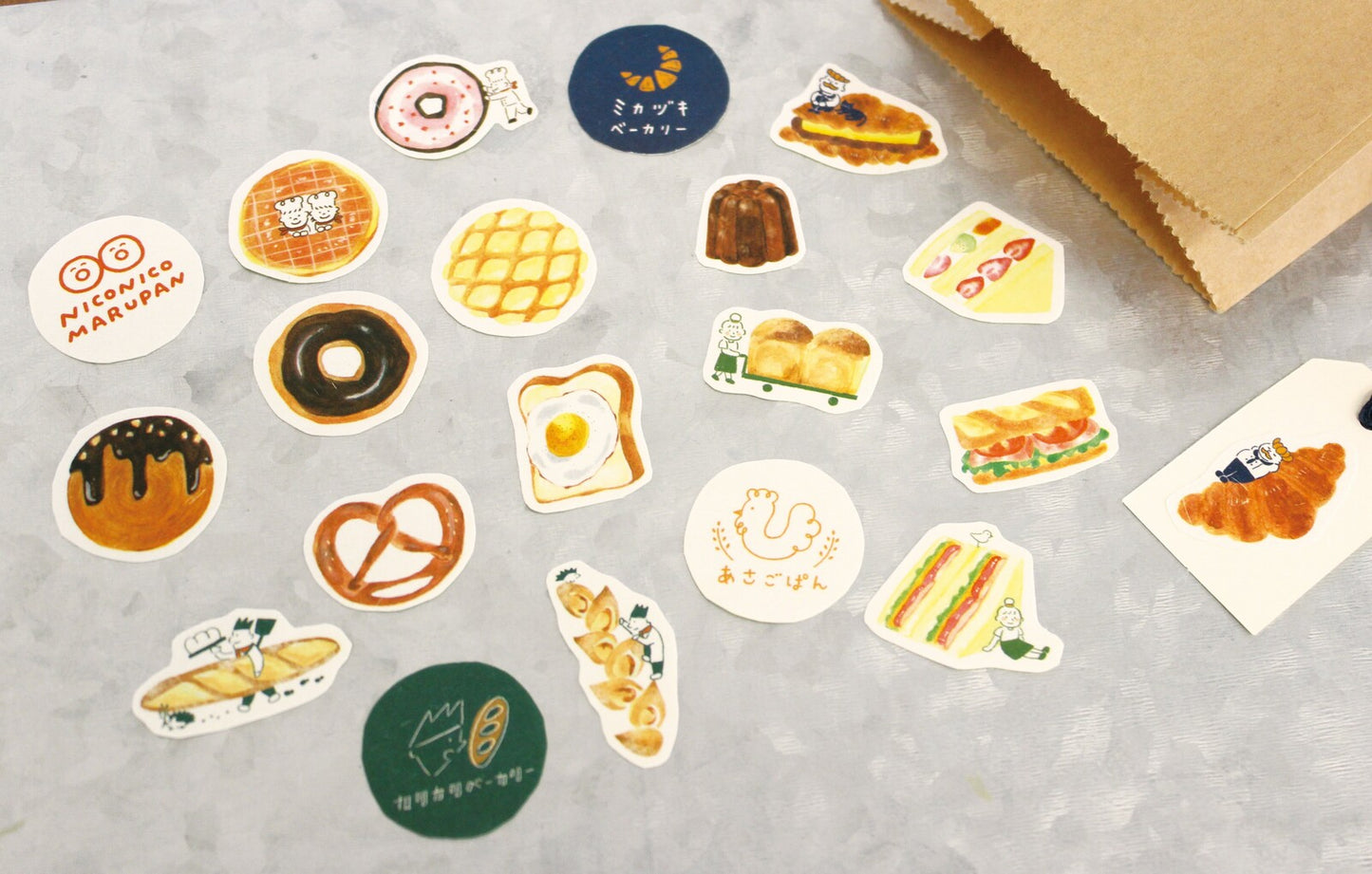 Furukawa Shiko - Breakfast PANTOWN Series Washi Flake Stickers, designs