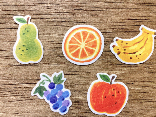 Furukawa Shiko - Washi Flake Stickers, Paper Marche Fruits, designs