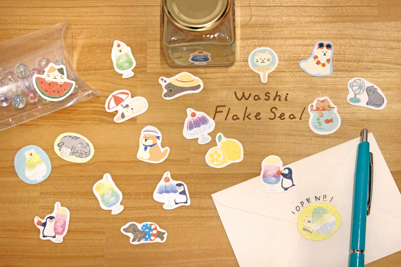 Furukawa Shiko - Washi Flake Stickers, cats, designs