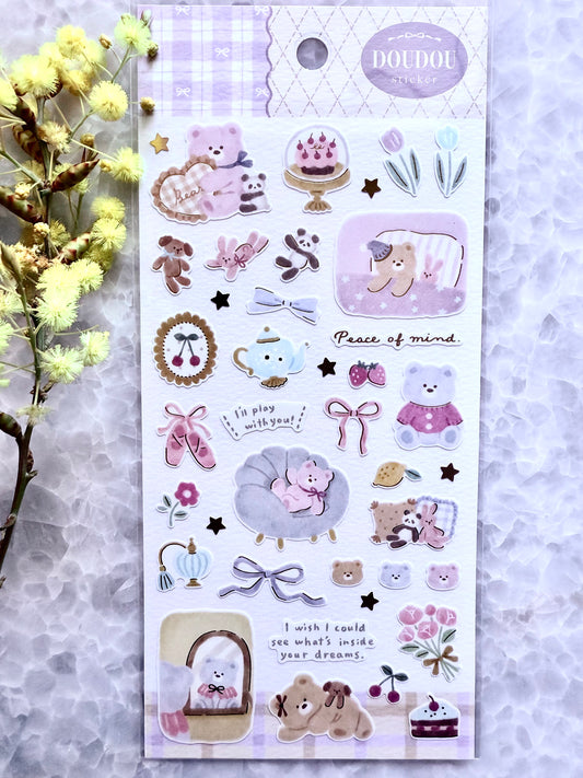 Mindwave - Stickers, Kuma Bear, gold foil, front