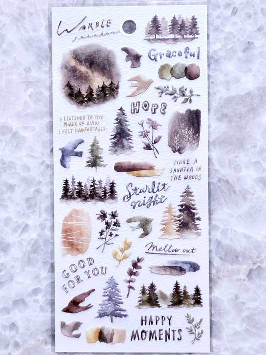 Mindwave - PET Stickers Gray Warble Stickers, front