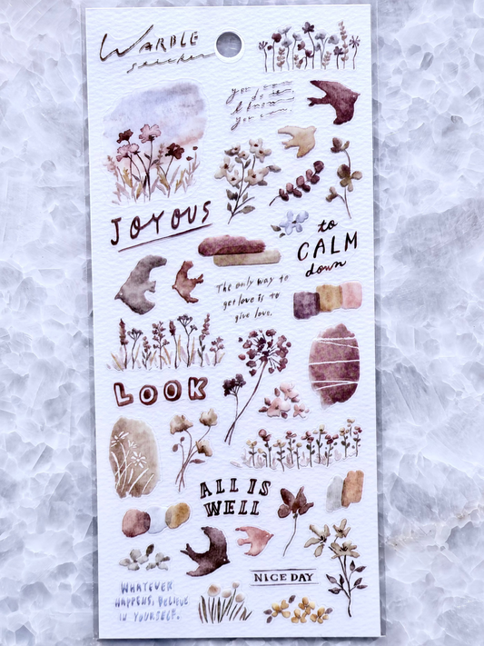 Mindwave - PET Stickers Brown Warble Stickers, front