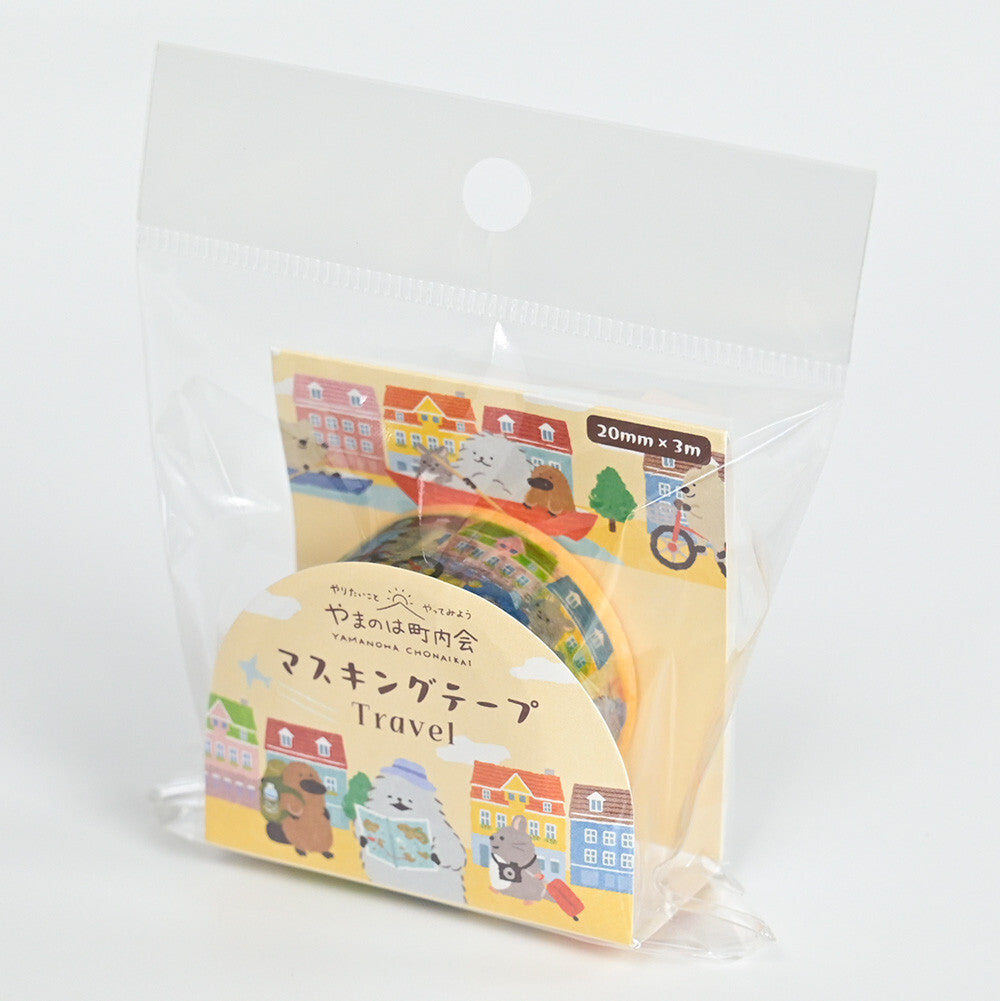 Packet washi tape with animals going traveling