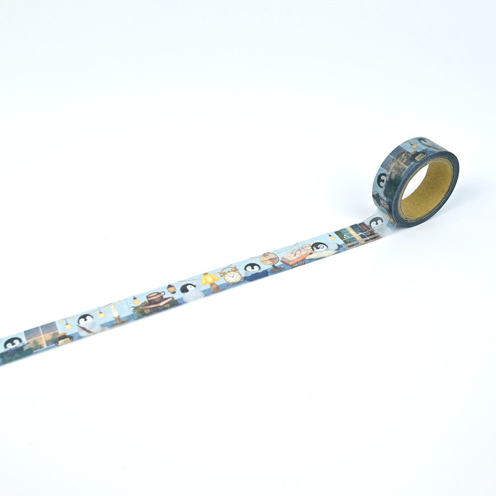 Decorative tape with cartoon character design on a white background