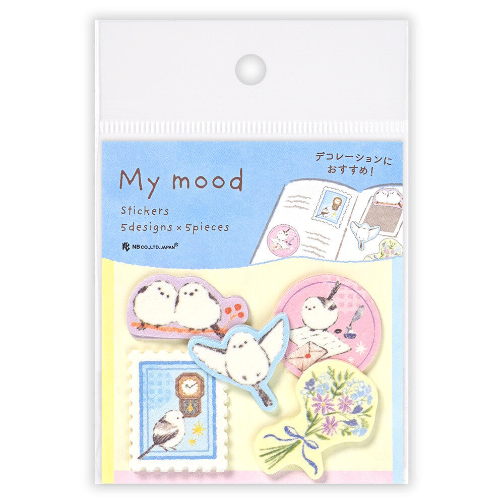 Packaged stickers with cute designs on a white background