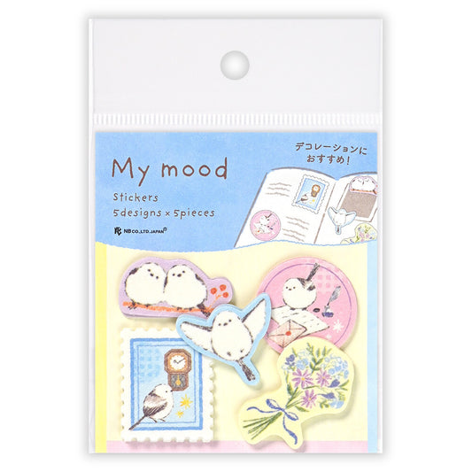 Packaged stickers with cute designs on a white background