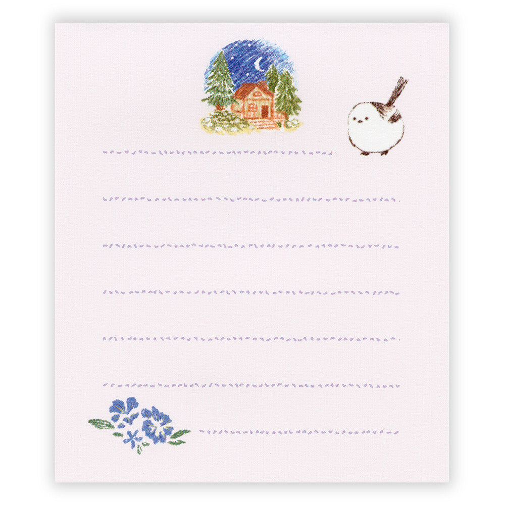 Notepad with decorative designs at the top corner on a white background