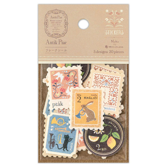 Pack of decorative stickers with various designs on a brown backing card.